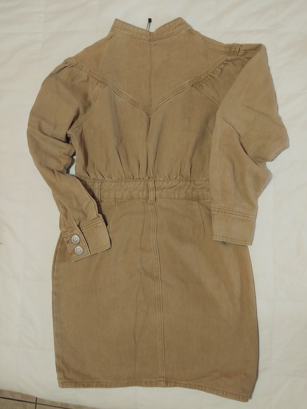Nasty Gal Olive Green Button-Front Utility Jumpsuit Dress - Picture 4 of 7
